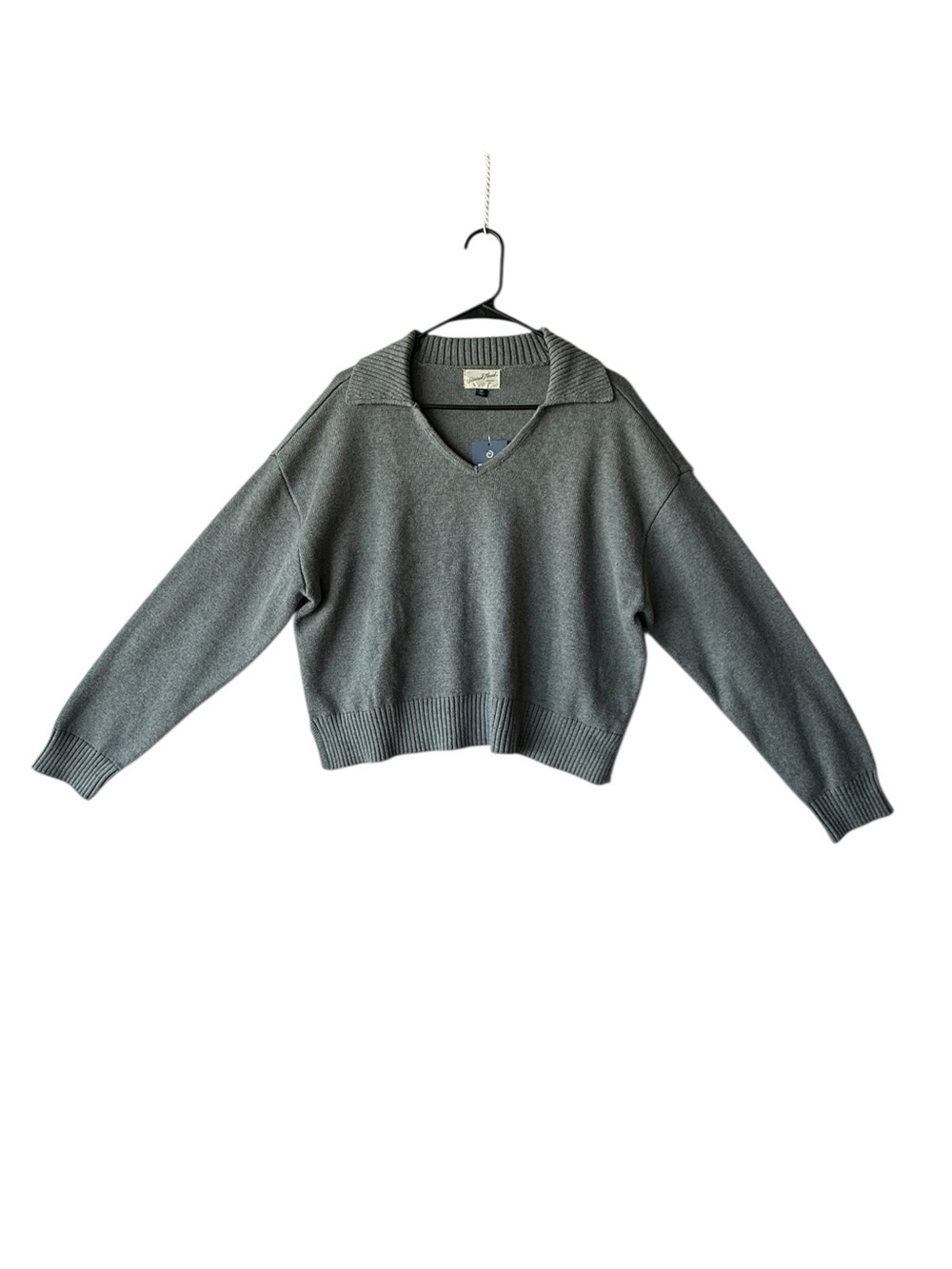 ✨2 Pack✨ Cotton Cream & Grey Collared V-Neck Sweaters - Picture 7 of 15